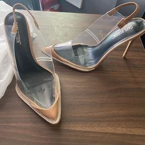Cape Robbin Clear / nude women’s sling back